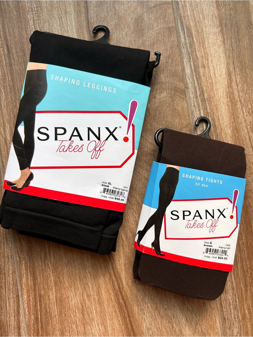 NEW! SPANX Shaping Black XL Leggings & Shaping Brown Tights Size E
